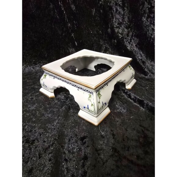 Franklin Mint Birds & Flowers Orient Teapot Square Ceramic Stand Gold Accents - Picture 10 of 10